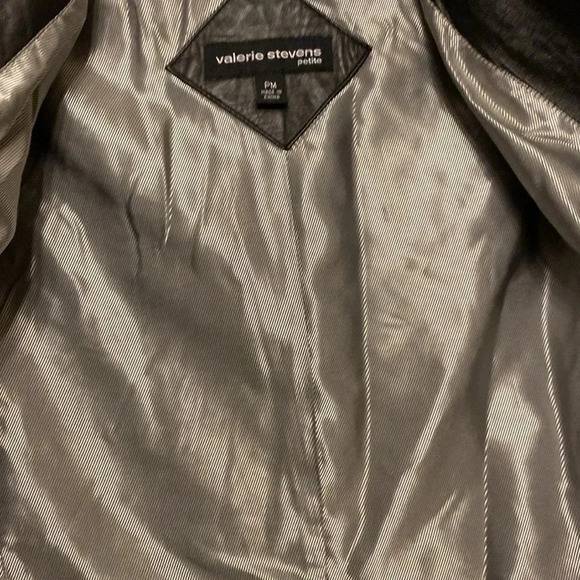 Valerie Stevens Black Leather Zip Jacket Size P M - Picture 6 of 8